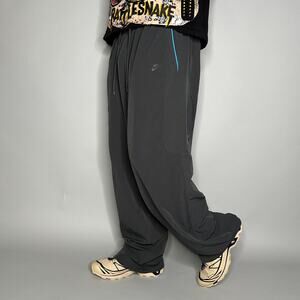 Vintage Y2K Nike Sweatpants Mens 2XL Baggy Wide Leg Grey Light Blue Polyester